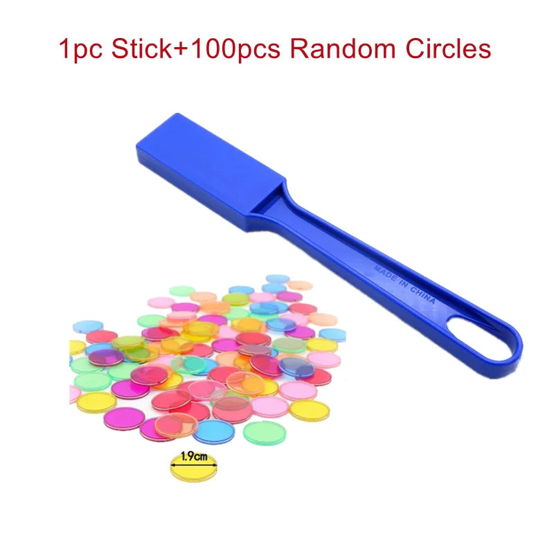 Montessori Bingo Magnetic Chips With Wand Set Game Counting Color Sorting Teaching Aids Science Educational Toy for Children Kid