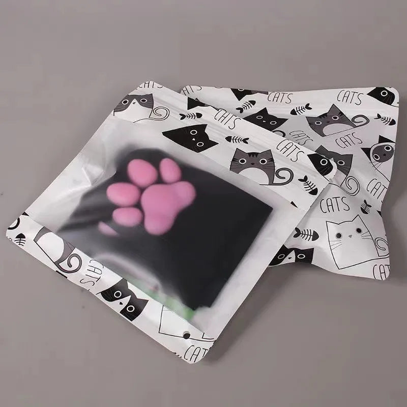 Pink Cat Paw Thigh High Socks with Cute 3D Detail
