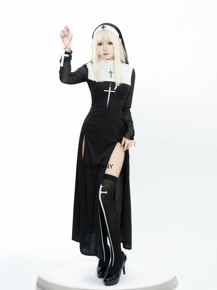 Women’s Anime-Inspired Nun Costume for Halloween & Cosplay