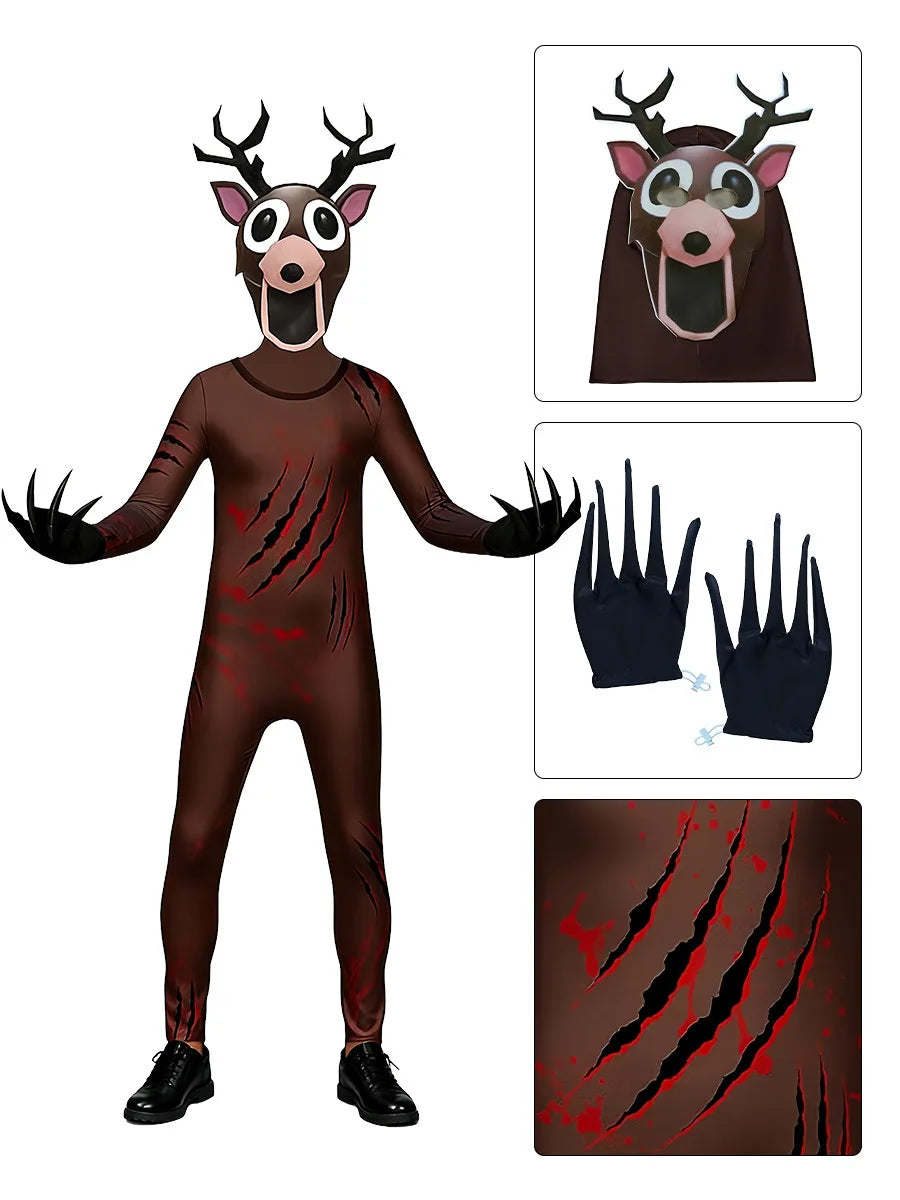 Scary Forest Deer Owl Costume for Adults & Kids