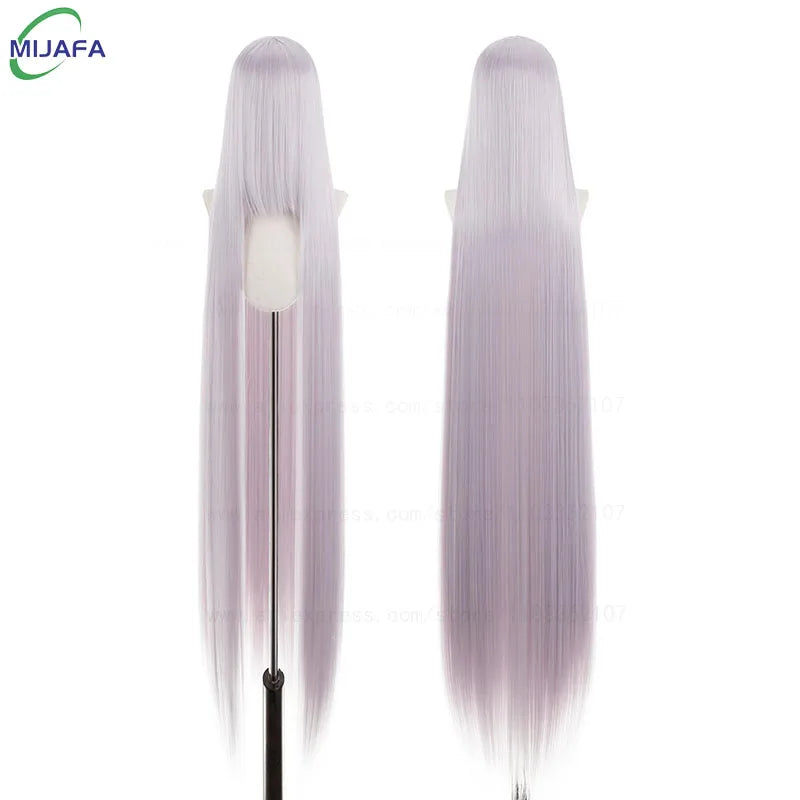 150cm Long Straight Cosplay Wig with Bangs Heat Resistant