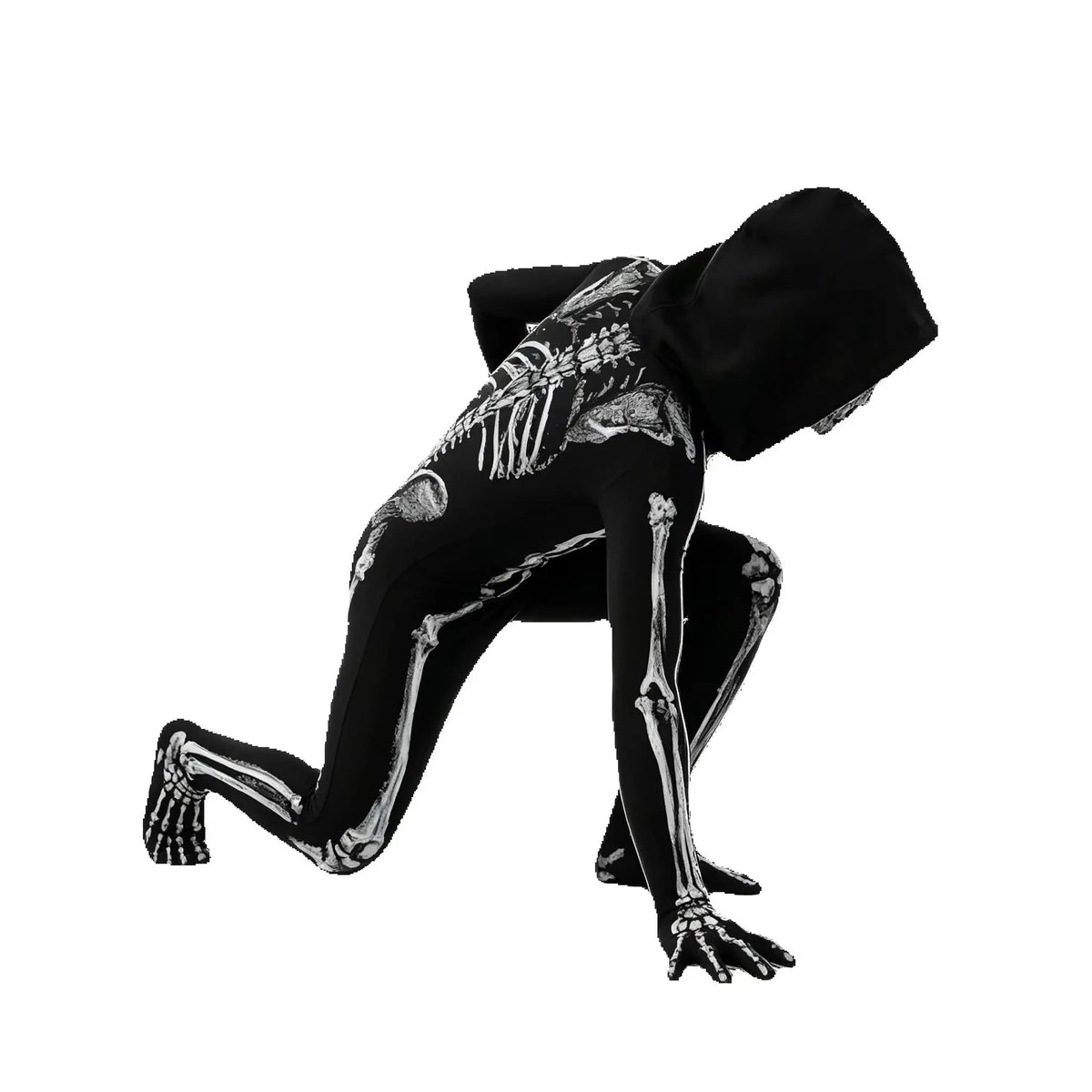 Kids Grim Reaper Skeleton Hooded Jumpsuit Costume