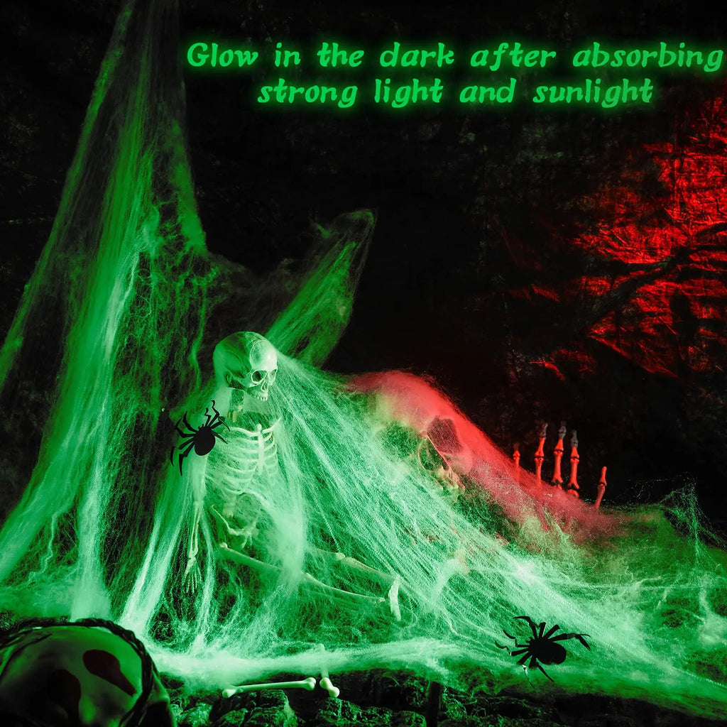 Glow in the Dark Halloween Spider Web Decoration