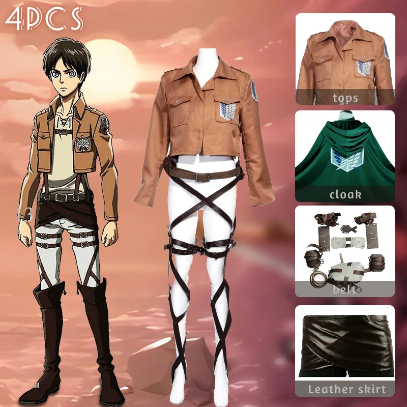 Recon Corps Inspired Cosplay Jacket Skirt Belt Set