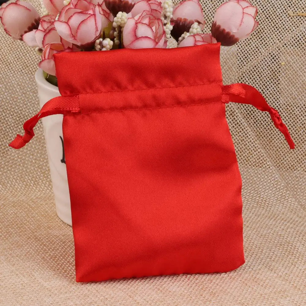 10/25/50pcs/lot Silk Jewelry Gift Bag Satin Drawstring Pouch For Wedding Party Candy Bag Luxury Jewelry Packing