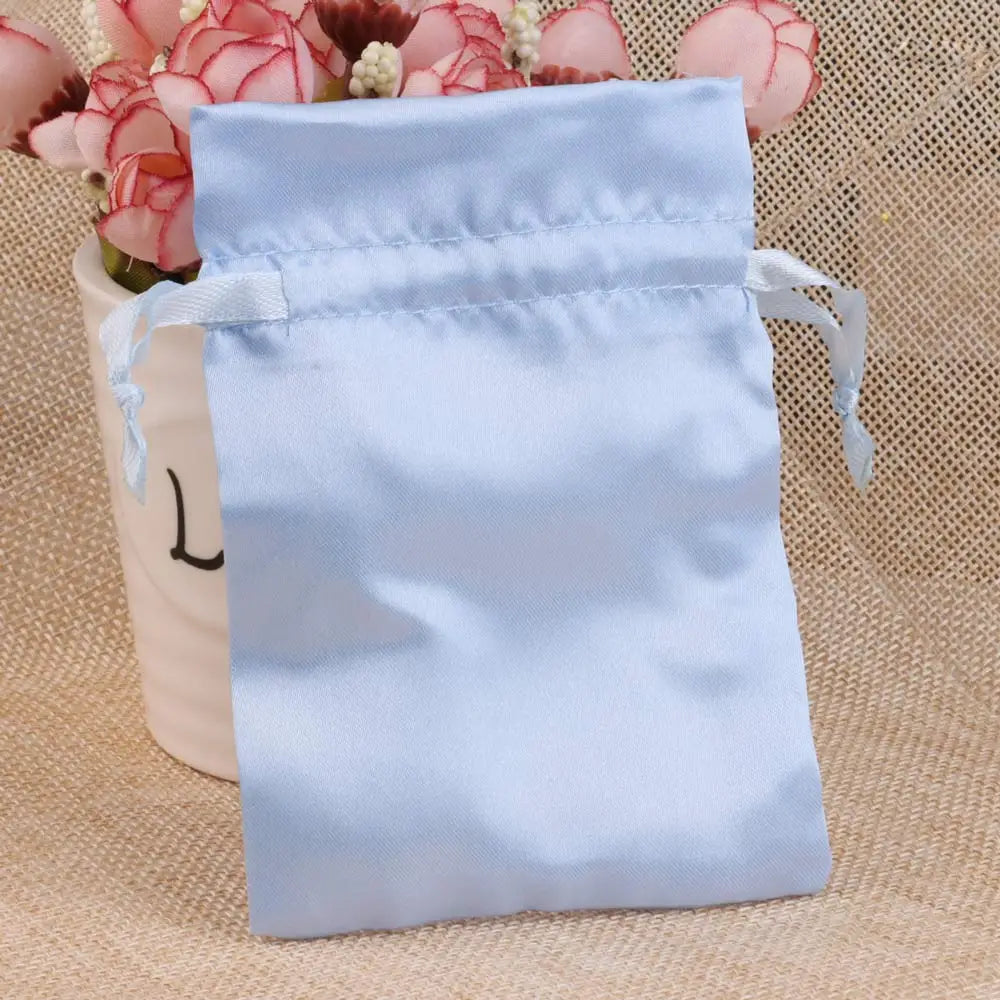 10/25/50pcs/lot Silk Jewelry Gift Bag Satin Drawstring Pouch For Wedding Party Candy Bag Luxury Jewelry Packing