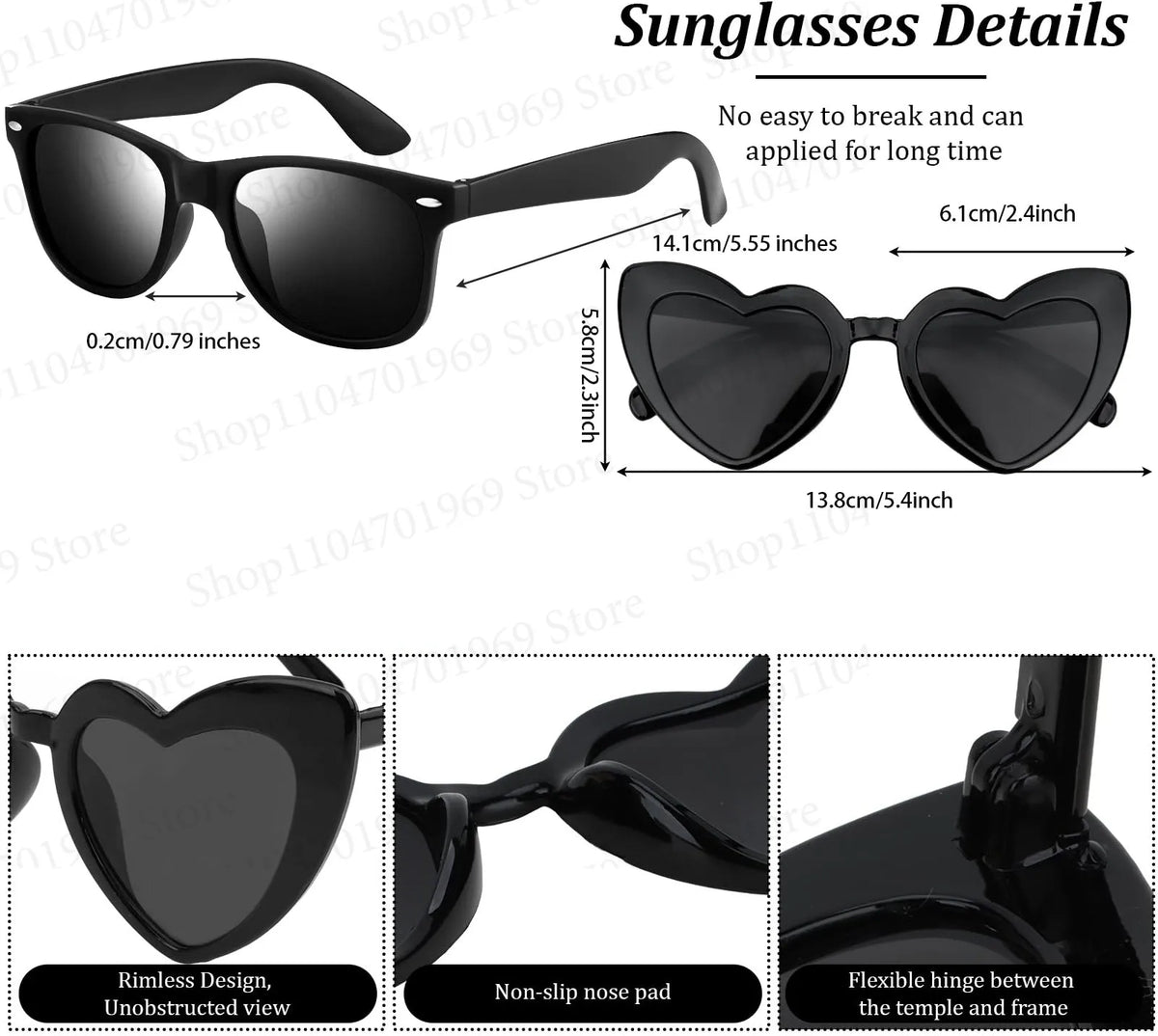 12-120Pcs Wedding Heart Sunglasses with Pen Personalised Heart Glasses Bachelorette Party Sunglasses for Wedding Party Favors