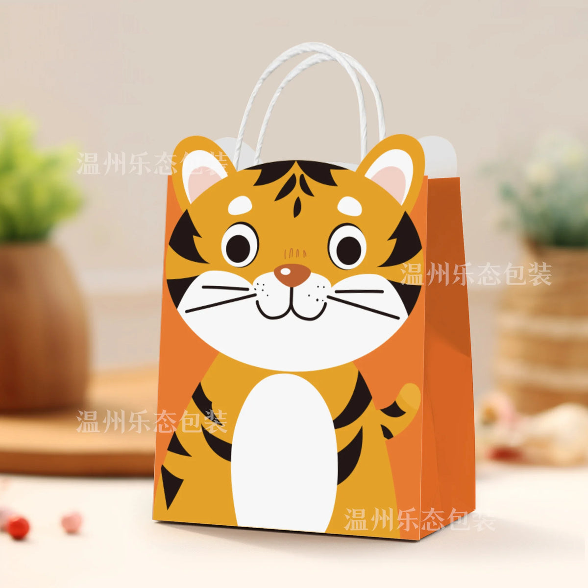5/30/50pcs Cat Party Gift Bag Cute Kitten Candy Gift with Handle Paper Bag Baby Shower Kids Birthday Kitten Party Decor Supplies