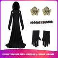 Gothic Vampire Lady Costume Black Dress for Halloween