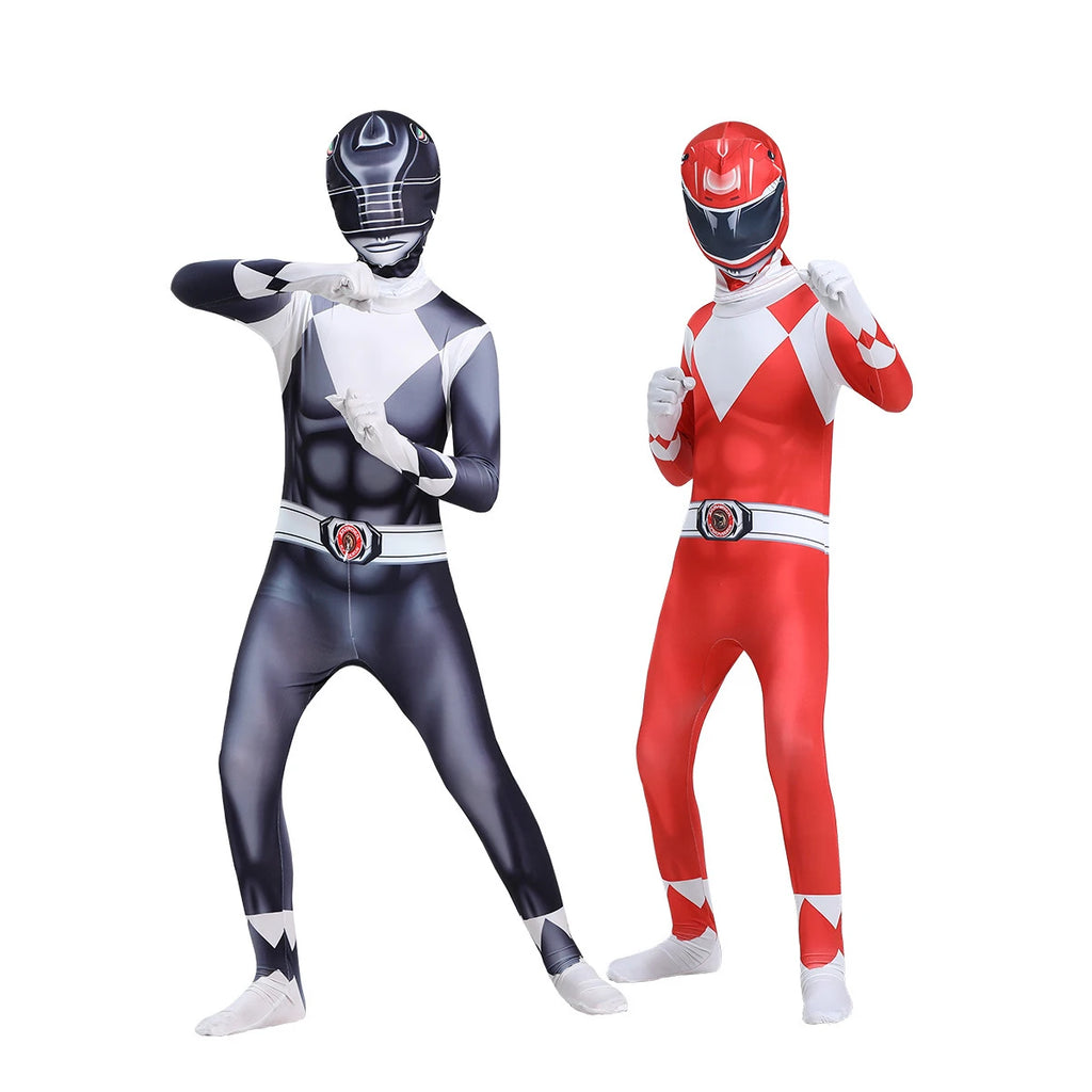 Samurai-Inspired Superhero Jumpsuit Costume with Mask