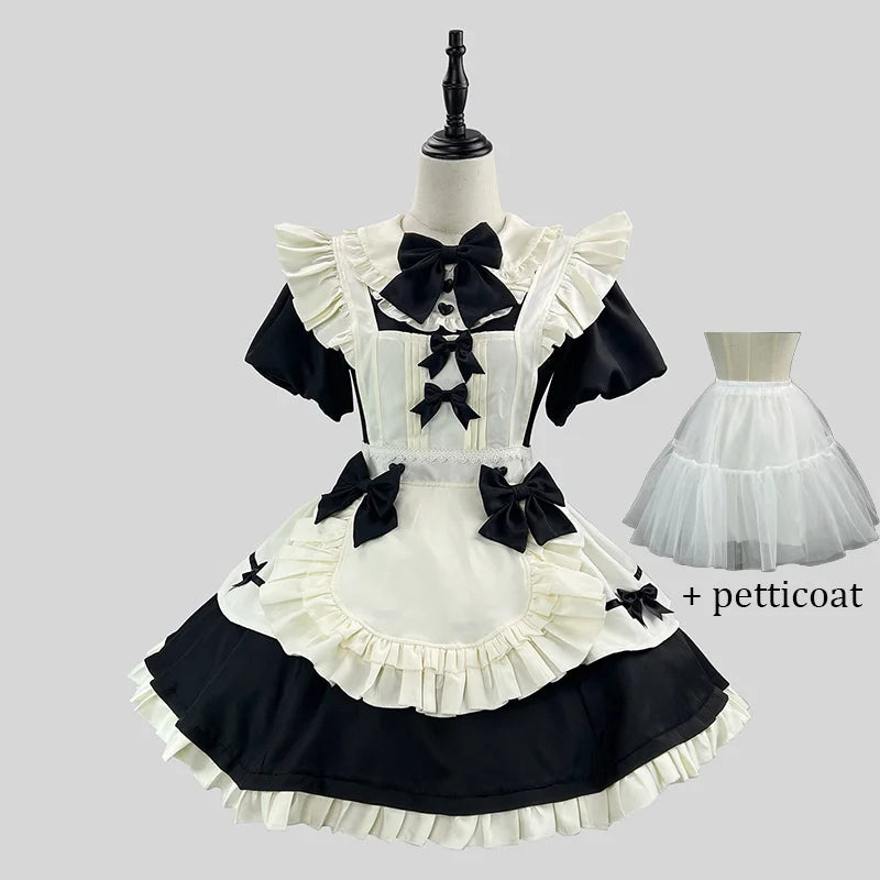 Women’s Maid Cosplay Costume Apron Dress S–5XL