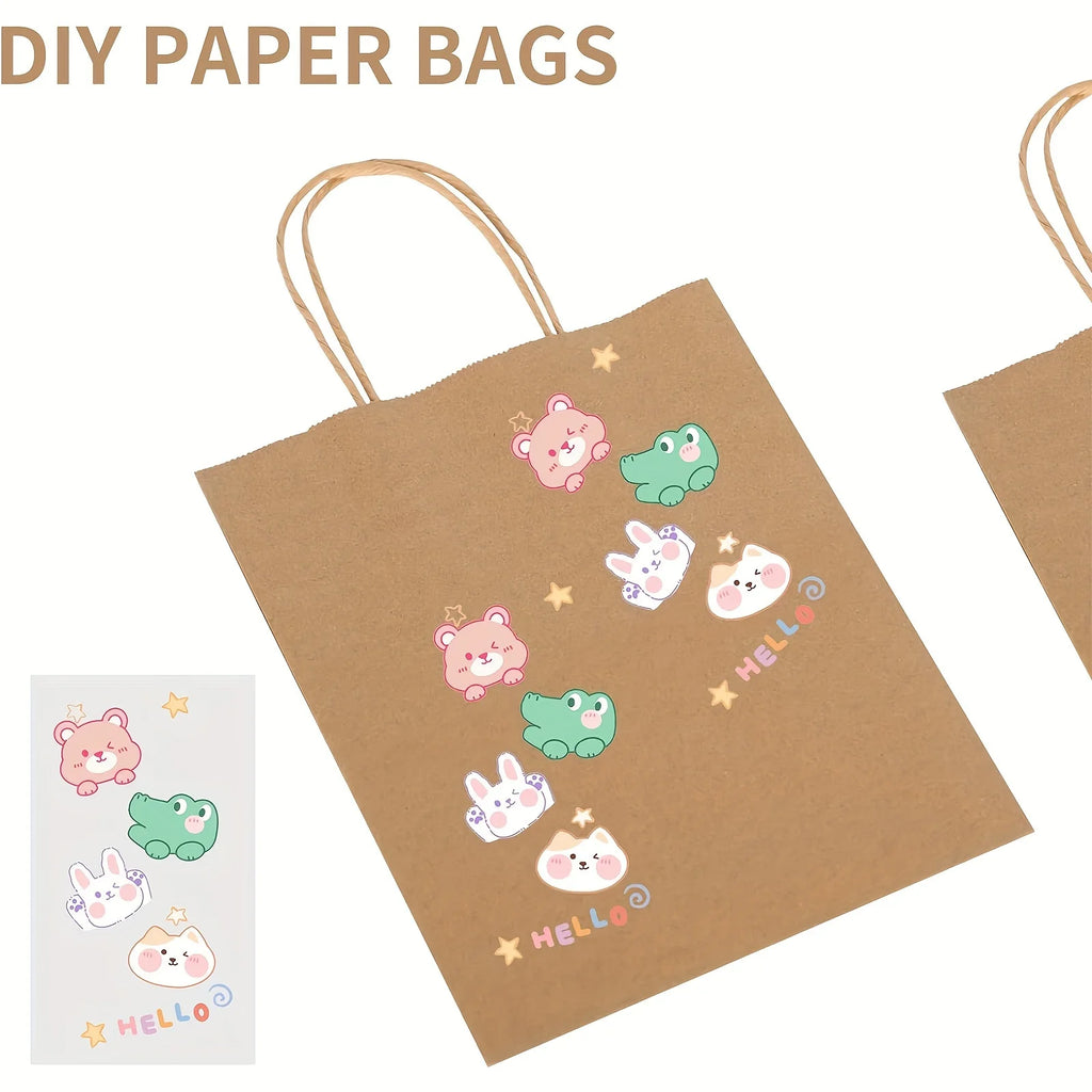 10/30/50pcs Brown Kraft Paper Bags with Handles Presents Bag Party Wedding Gifts Bags Shopping Grocery Craft Packaging Bulk