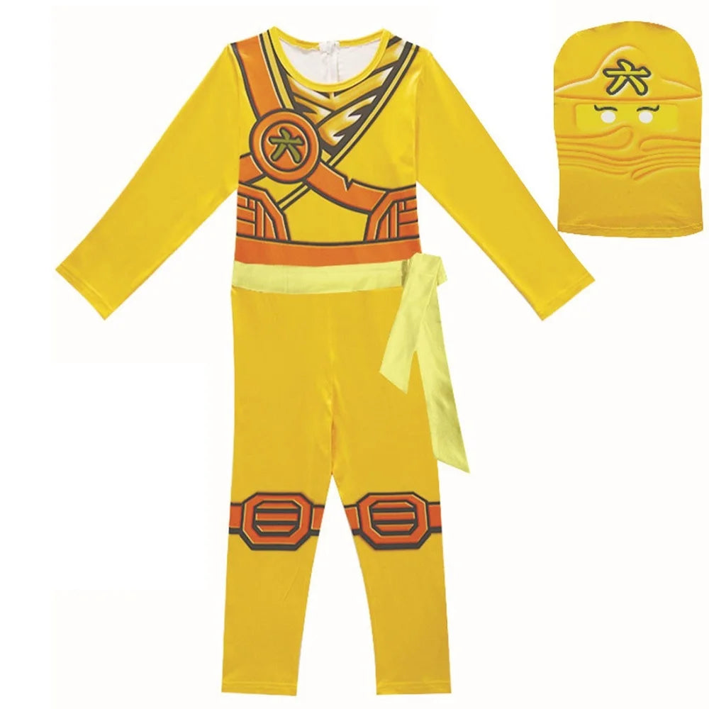 Ninja Cosplay Jumpsuit Costume Set for Halloween & Parties