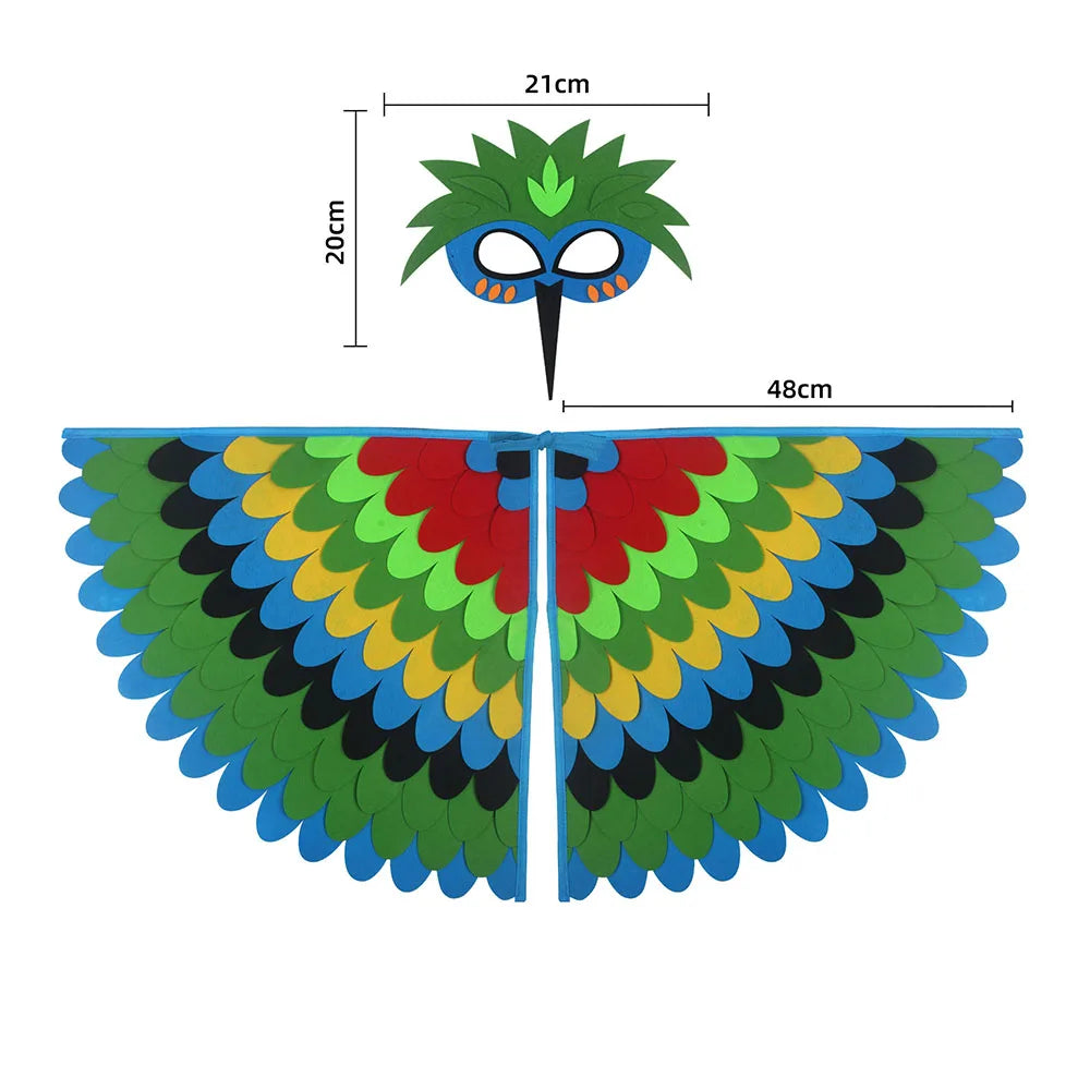 Owl Wings Costume Cape with Matching Animal Mask