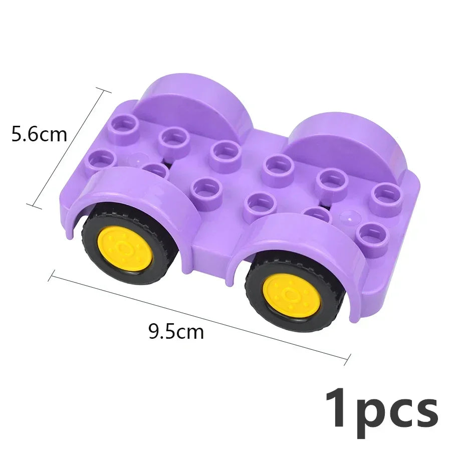 City View Large Building Bricks Wheel Bridge Big Size Track Bricks Train Straight Curved Switch Railway Compatible Duploes Toys