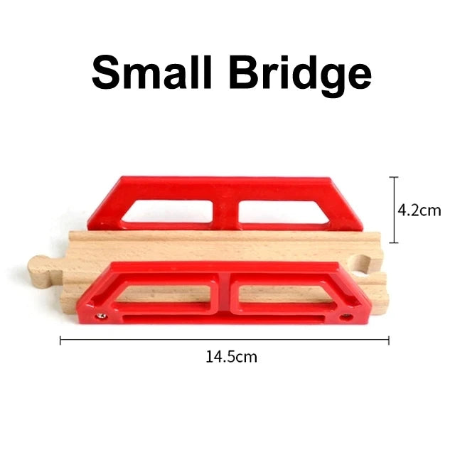 All Kinds of Wooden Train Tracks Accessories Beech Wood Railway Tracks Wooden Bridge Tunnel Fit for Wood Tracks Toys