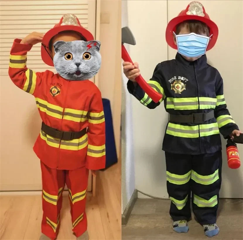 Kids Firefighter Costume Uniform for Boys & Girls