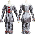 Golden Silver Horror Clown Costume Suit for Halloween