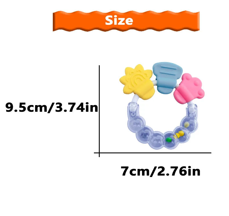 Baby Fruit Style Soft Rubber Rattle Teether Toy Newborn Chews Food Grade Silicone Teethers Infant Training Bed Toy Chew Toys Kid