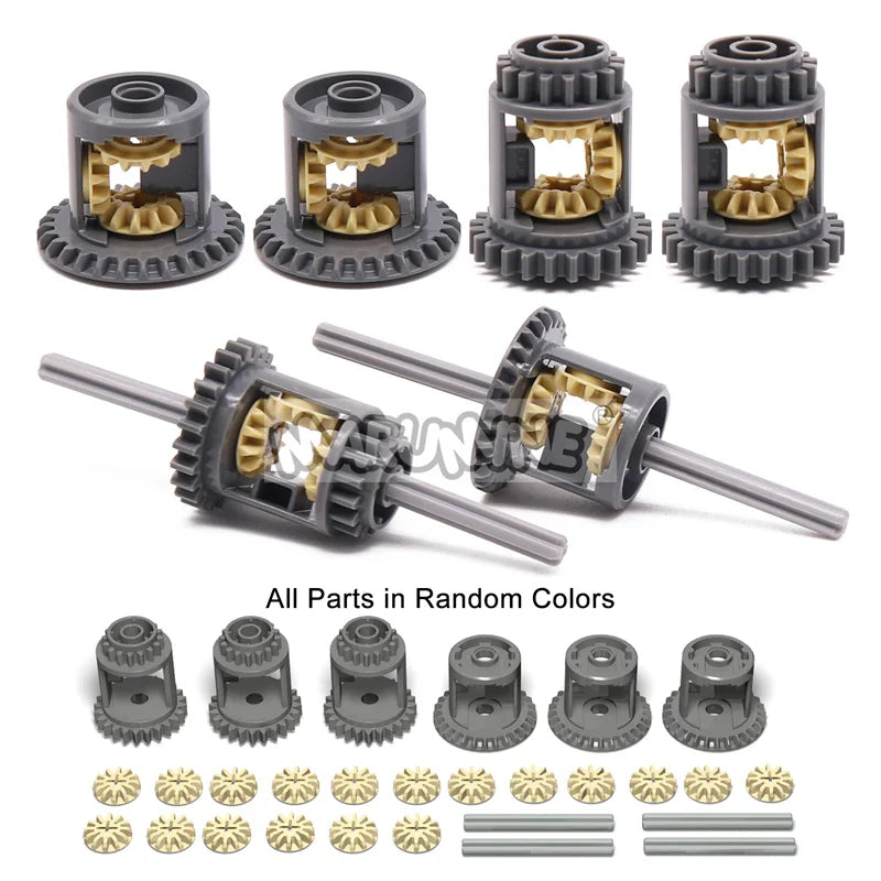 MOC High-Tech Differential Gear Building Blocks Parts for Technology Mechanical Bricks Wheels 62821 65414 6573 6589 64178 64179
