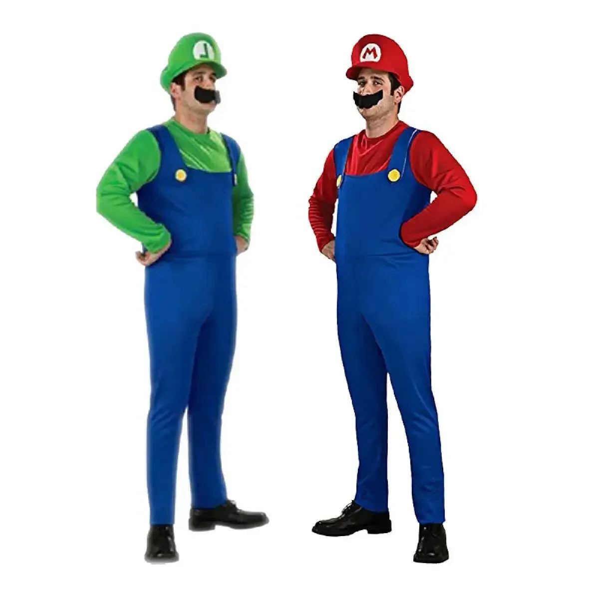 Adult Green Plumber Costume with Hat and Mustache