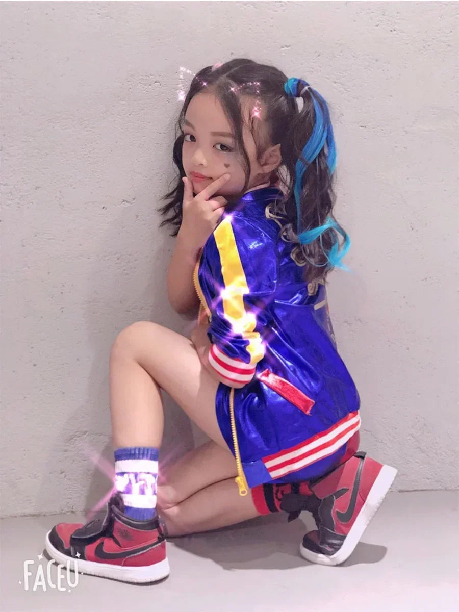 Girls Monster-Inspired Stitched Jacket & Pants Costume Set