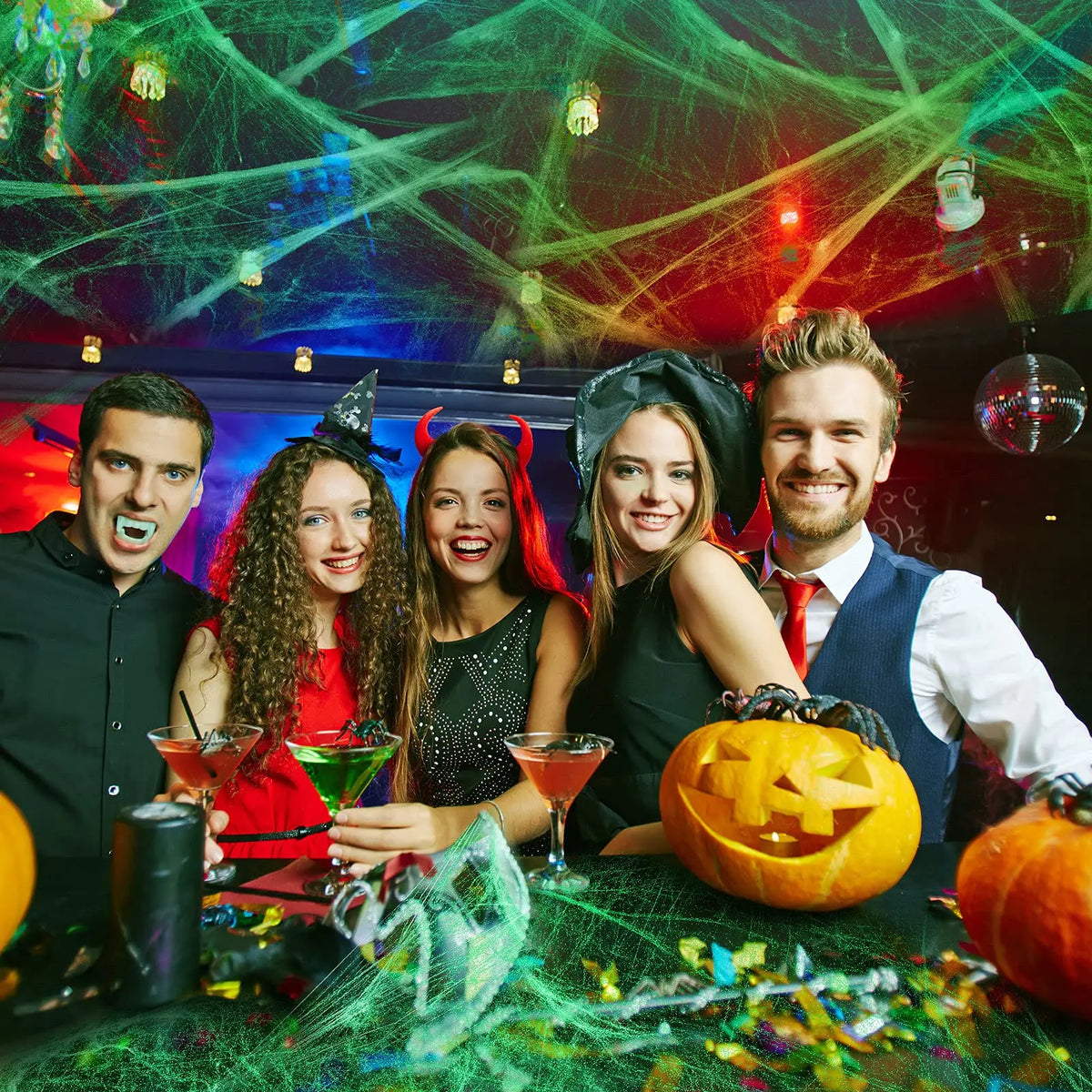 Glow in the Dark Halloween Spider Web Decoration