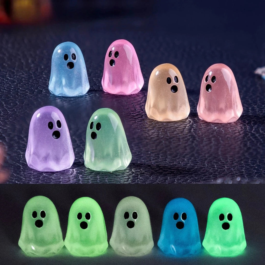 10/20/50pcs Luminous Ghost Figures Glowing At Night Action Figure Mini Micro Landscape Miniatures Halloween Decoration Gifts