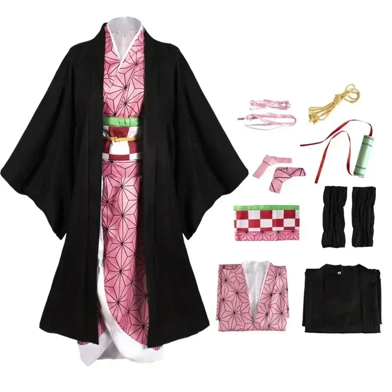 Women's Pink Kimono Cosplay Costume with Wig