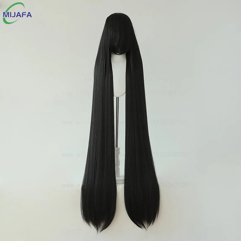150cm Long Straight Cosplay Wig with Bangs Heat Resistant