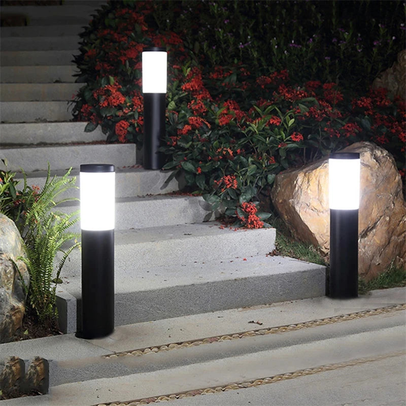 Solar Garden Light Solar Stainless Steel Garden Path Light Outdoor Landscape Light Gate Column Patio Yard Driveway Lawn Light