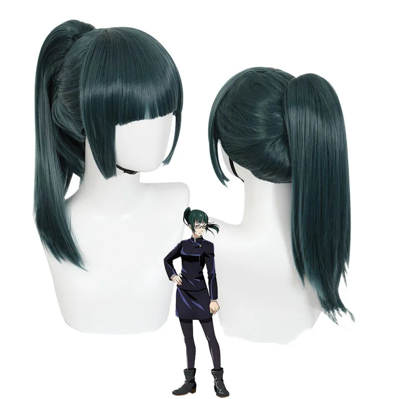 Anime-Inspired Cosplay Uniform Set with Wig, Glasses & Skirt