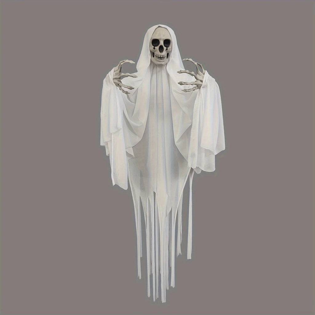 Classic Horror Ghost Doll Hanging Decorations for Halloween - Large Plastic and Fabric Spooky Skeleton Phantom Outdoor Pendants