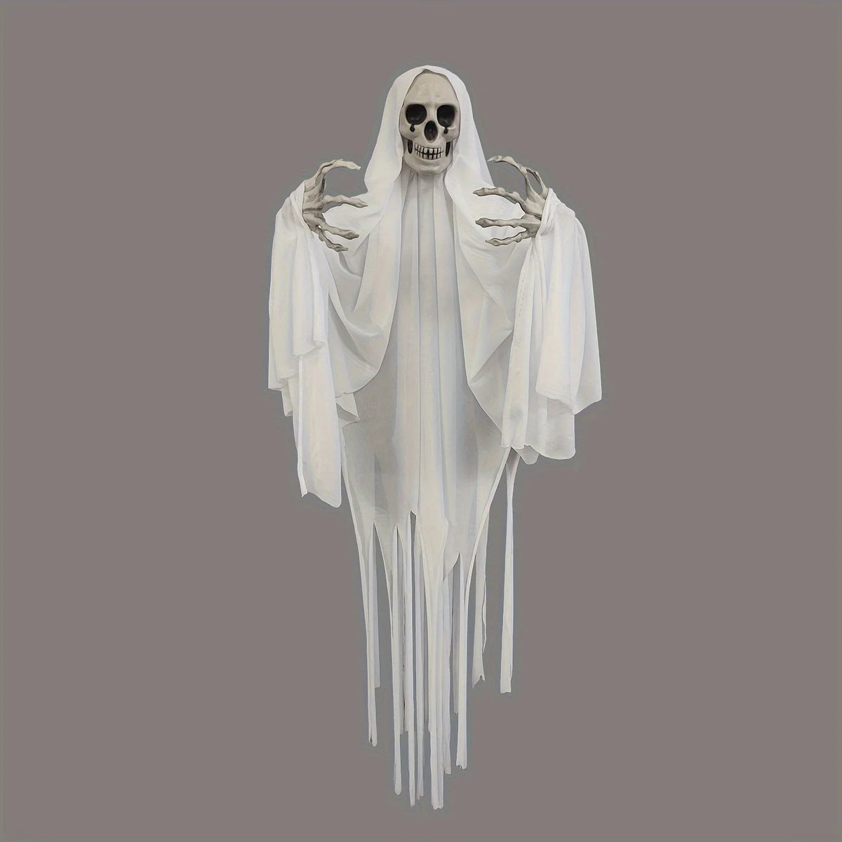 Classic Horror Ghost Doll Hanging Decorations for Halloween - Large Plastic and Fabric Spooky Skeleton Phantom Outdoor Pendants