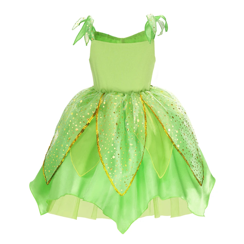 Girls Flower Fairy Princess Dress Costume for Summer Parties
