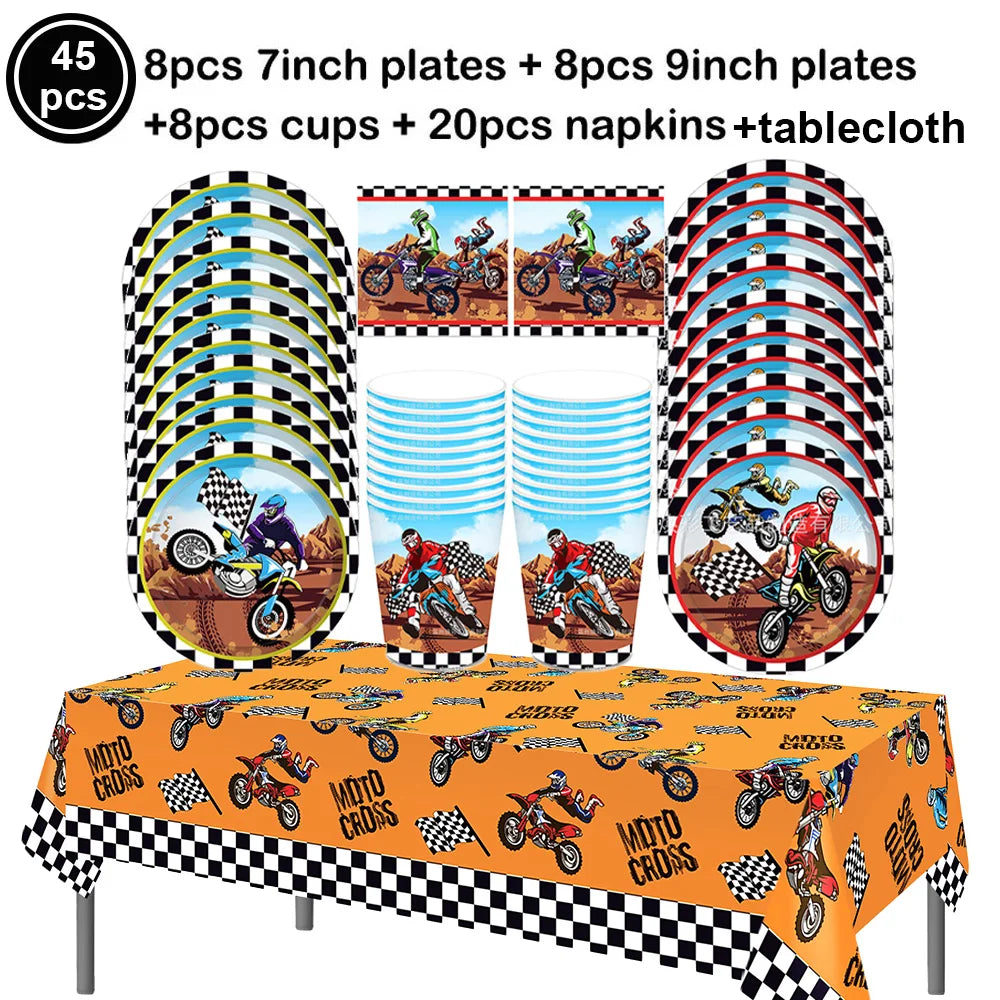Motorcycle 2 3rd Birthday Party Decorations Motor Helmet Balloon Set Cake Toppers Banner Man Boys Motocross Sport Party Supplies