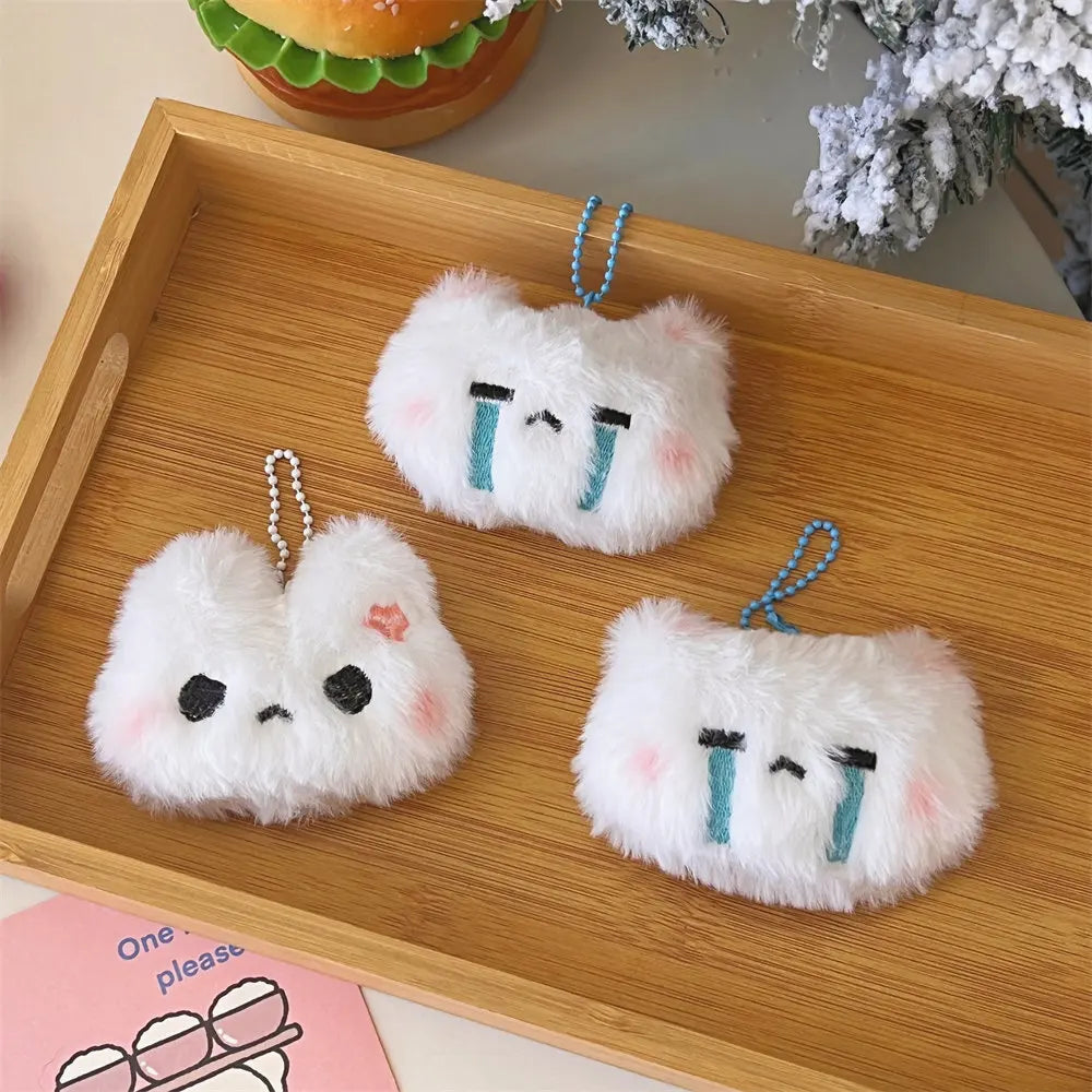 Cute Plush Bunny Teddy Bear Pendant Student Backpack Decoration Accessories Super Cute Keychain ﻿