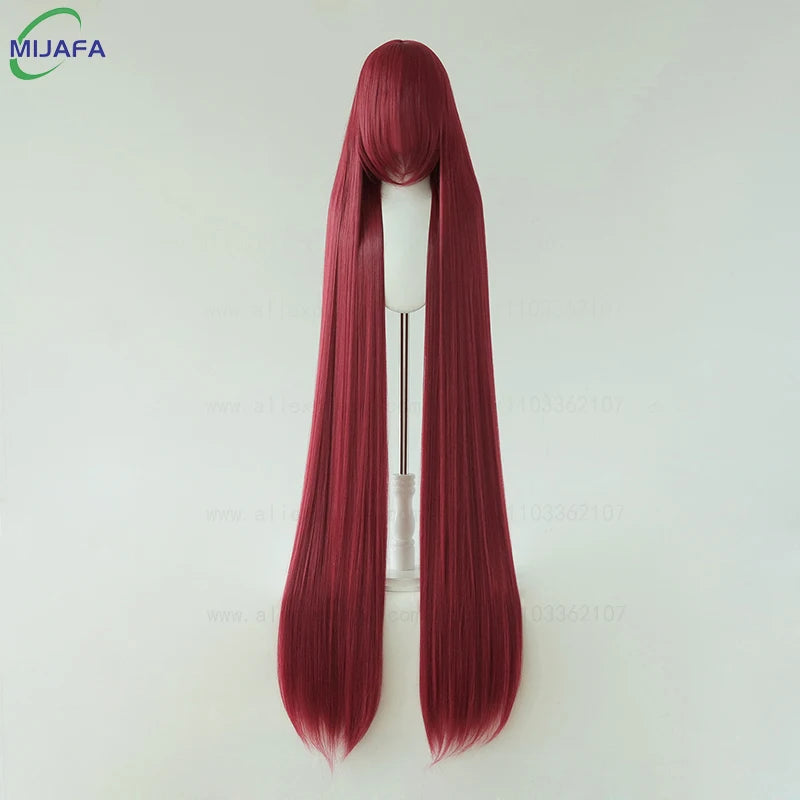 150cm Long Straight Cosplay Wig with Bangs Heat Resistant