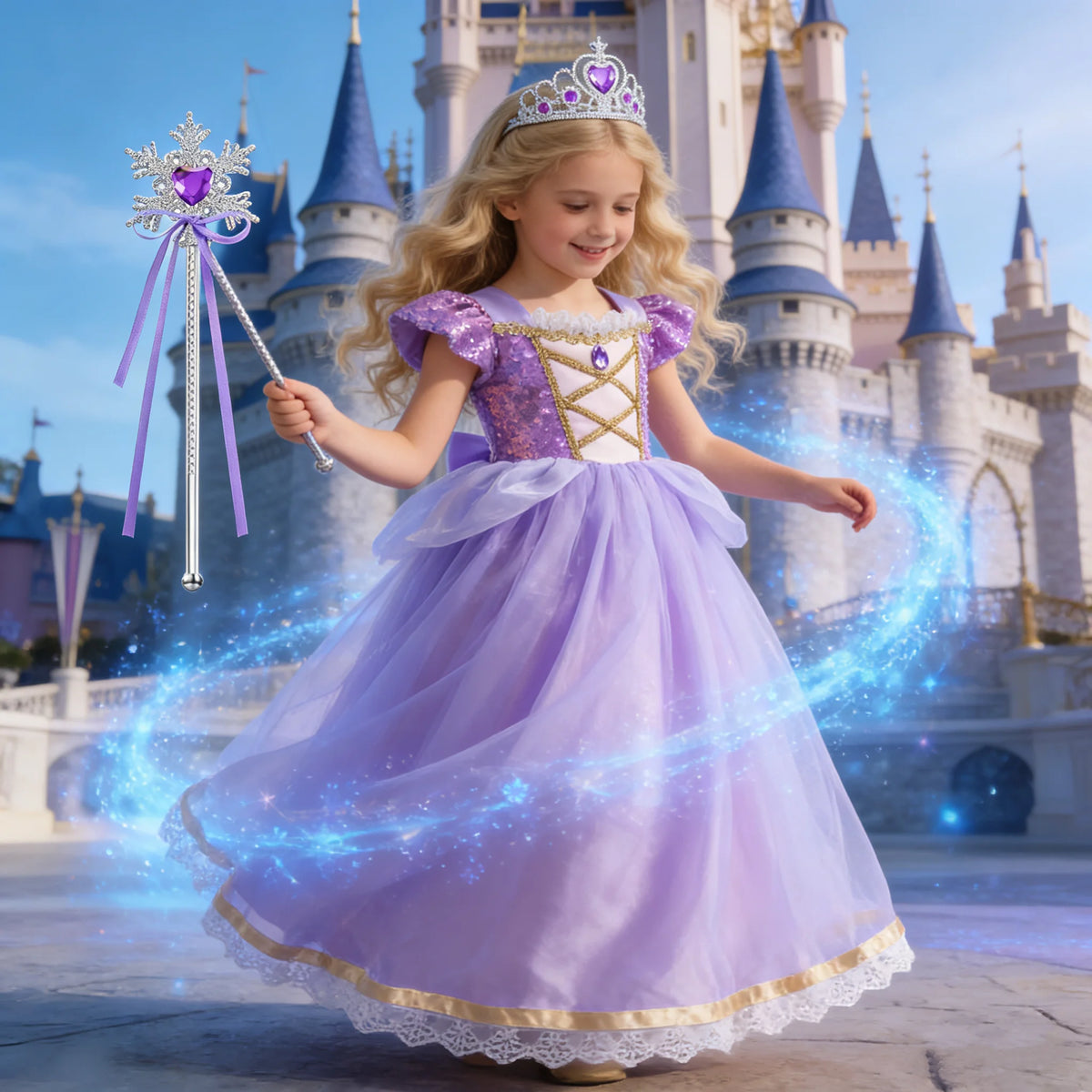 Baby Girls Purple Princess Dress Costume for Halloween & Parties