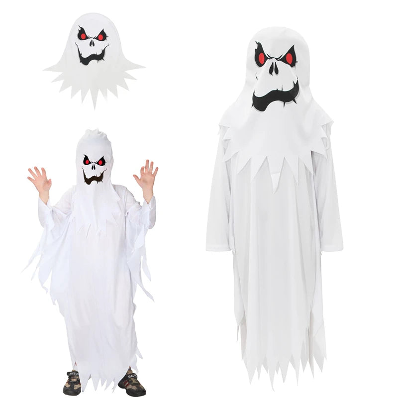 Kids White Ghost Costume for Halloween & Dress Up
