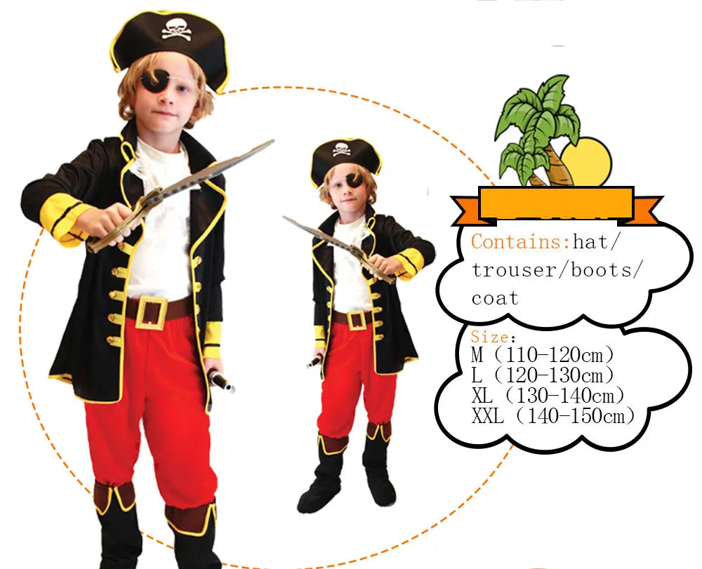 Kids Pirate Costume for Boys Halloween & Dress-Up Parties