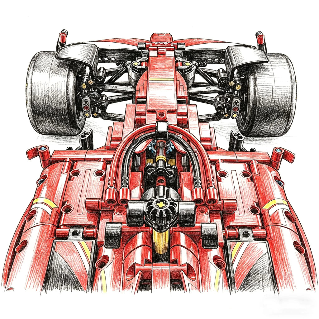 Technical 1361/1639PCS RB20 SF-24 1:8 Scale Racing Car Mechanical Group Kit MOC Collectible Assembly Car Model Birthday Gift Toy
