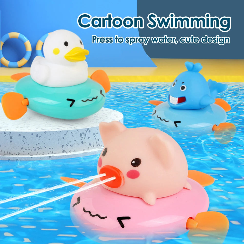 Baby Bath Toy, Bathing Cute Ducks, Piglets Cows Swimming Water Spraying Clouds Shower Bath Toy For Kids Water Playing Toy