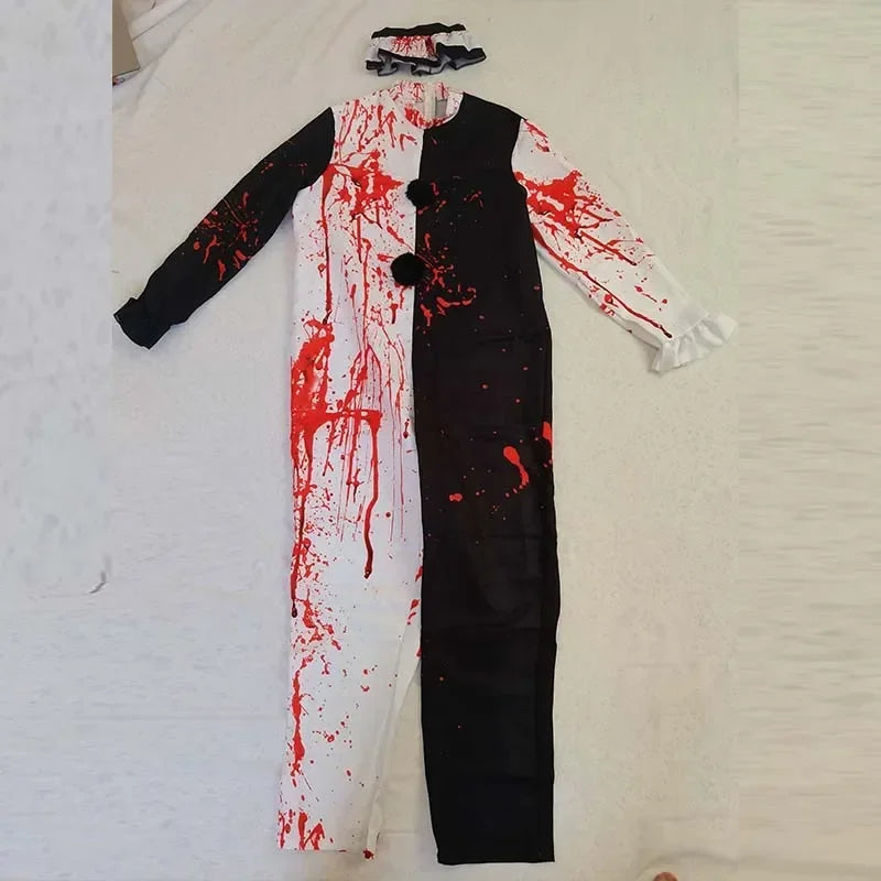 Men’s Horror Clown Jumpsuit Costume for Halloween