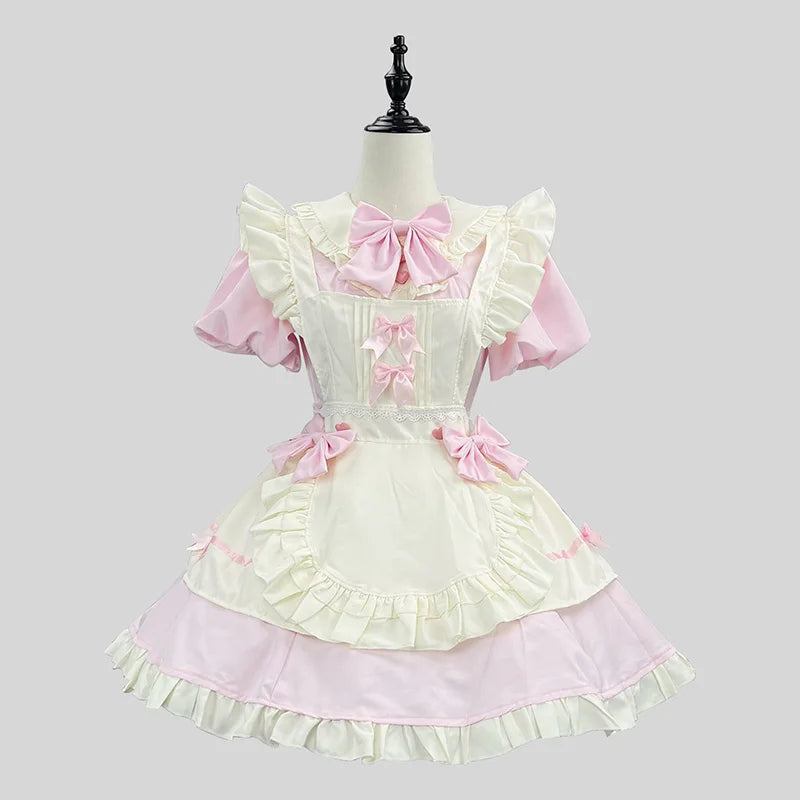 Women’s Maid Cosplay Costume Apron Dress S–5XL