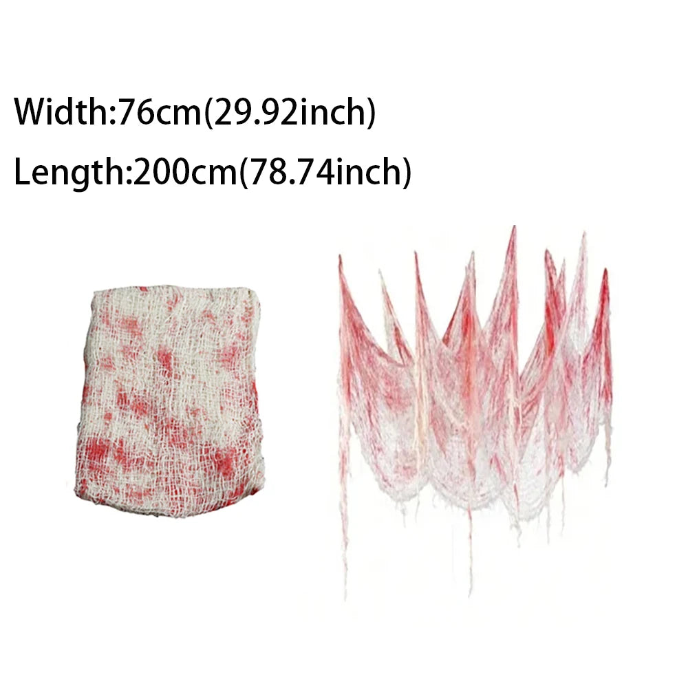 Halloween Bloody Gauze Door Curtain Horror Party Decoration