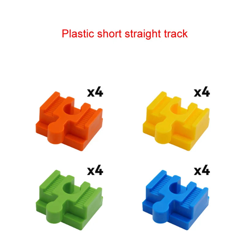 Wooden Train Track Accessories Colorful Flexible Track Train Track Connector Compatible with All Major Brands Wood Track