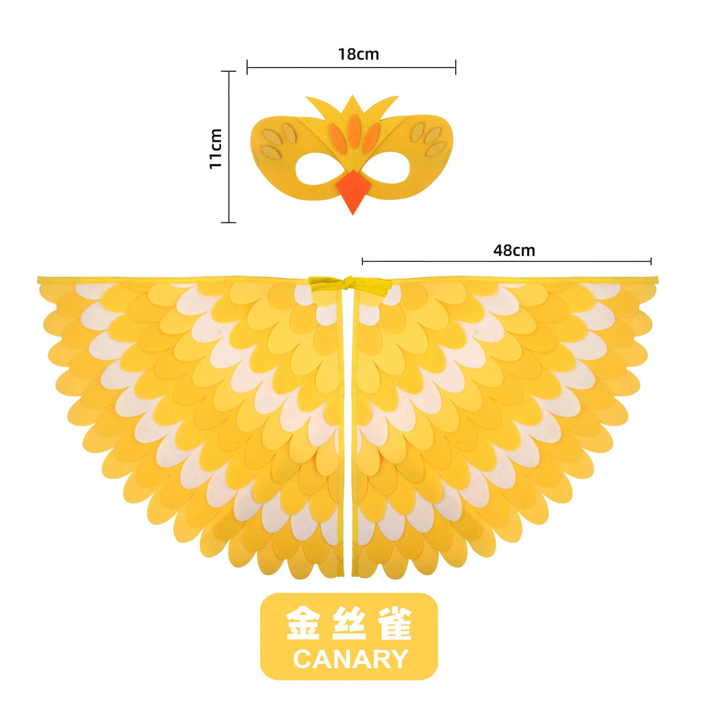 Bird Wings and Mask Costume Cape for Performances