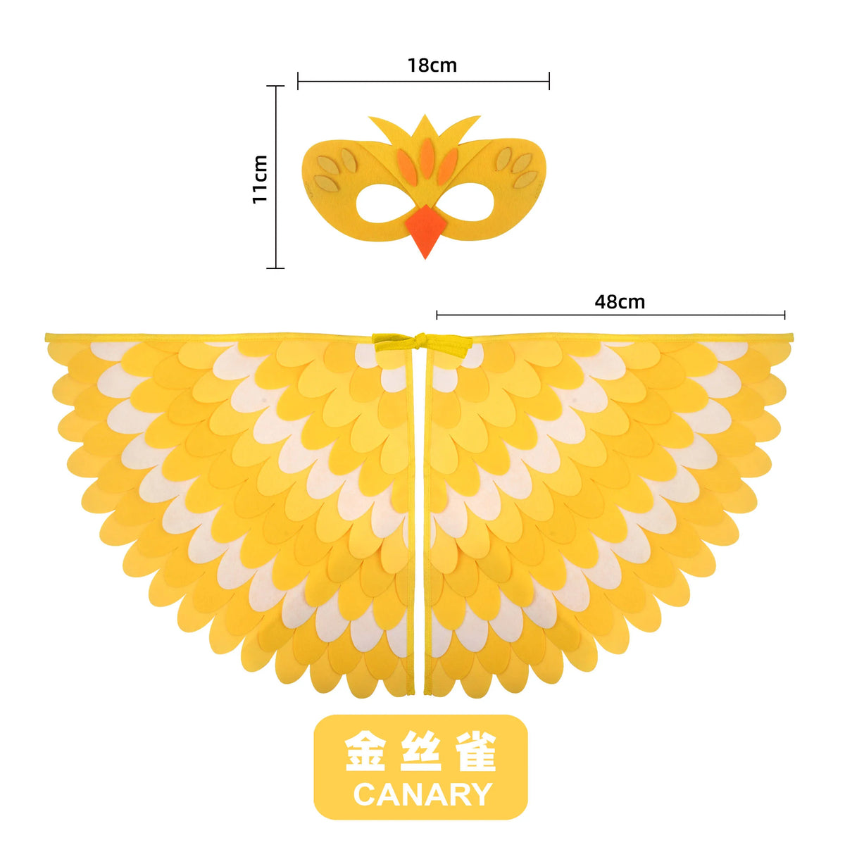 Bird Wings and Mask Costume Cape for Performances