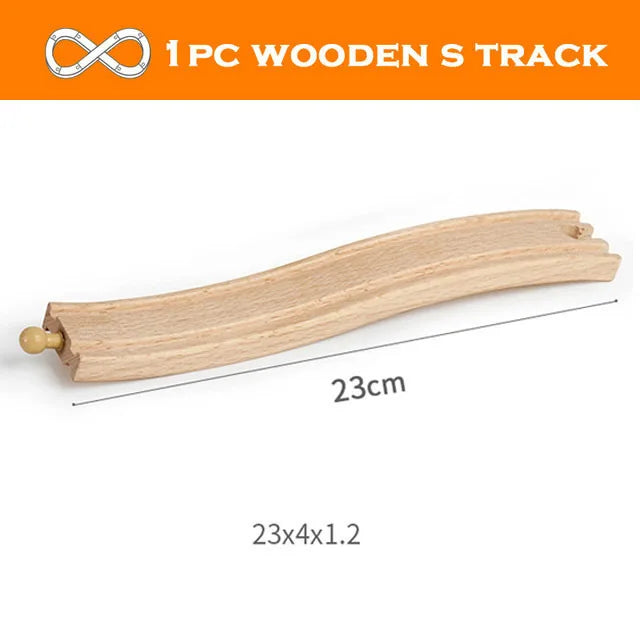 Wooden Train Track Racing Railway Toys All Kinds Wooden Track Accessories Fit for Biro Wood Tracks Toys for Children Gift